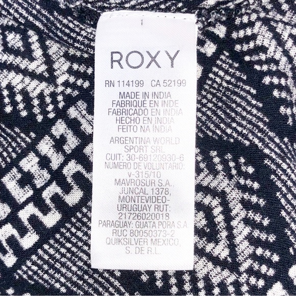 Roxy Black and White Monochrome Patterned Dress Coverup Size S - Picture 7 of 11